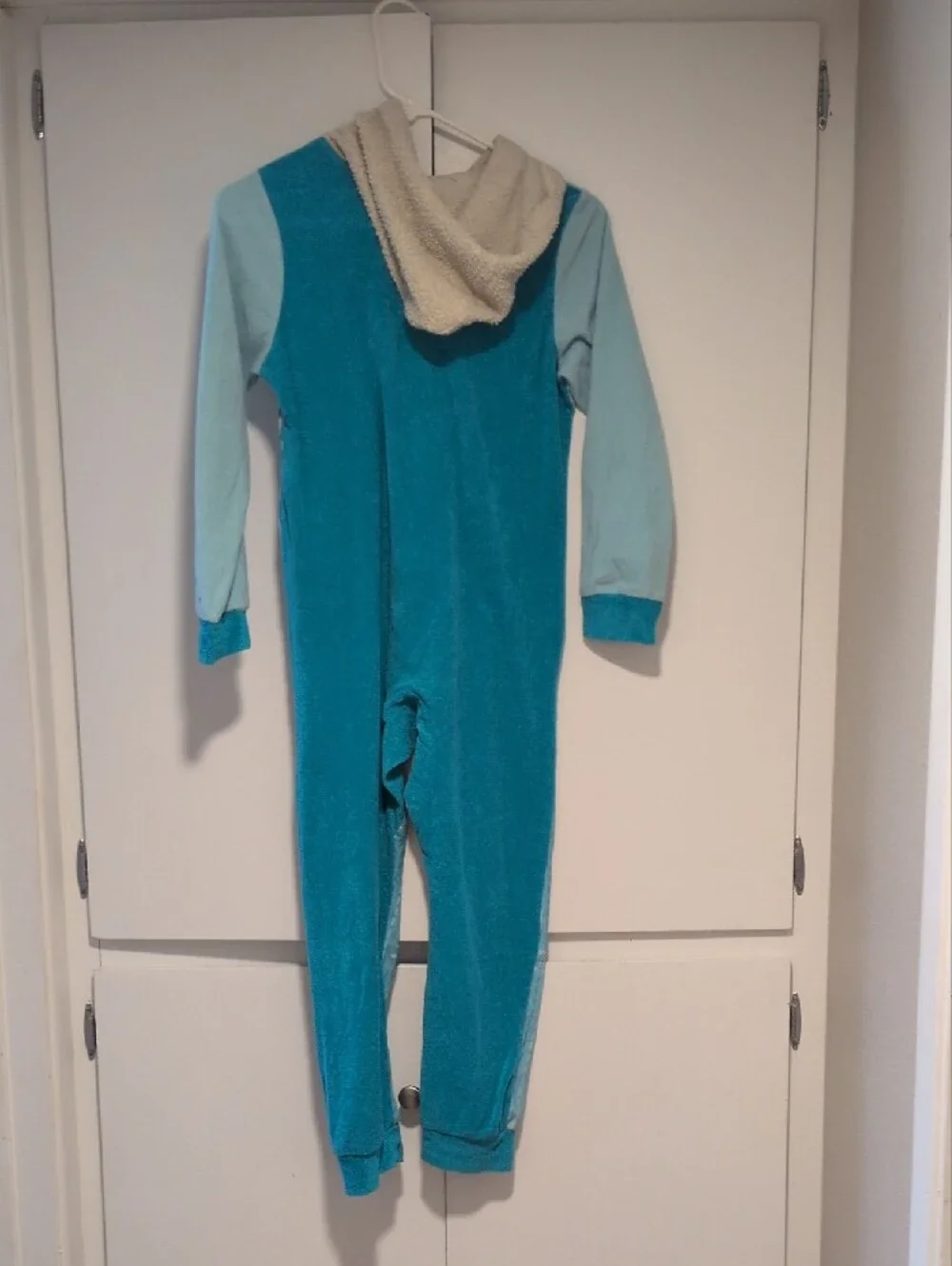 Disney Elsa Teal and Light Blue Fleece Hooded Footie